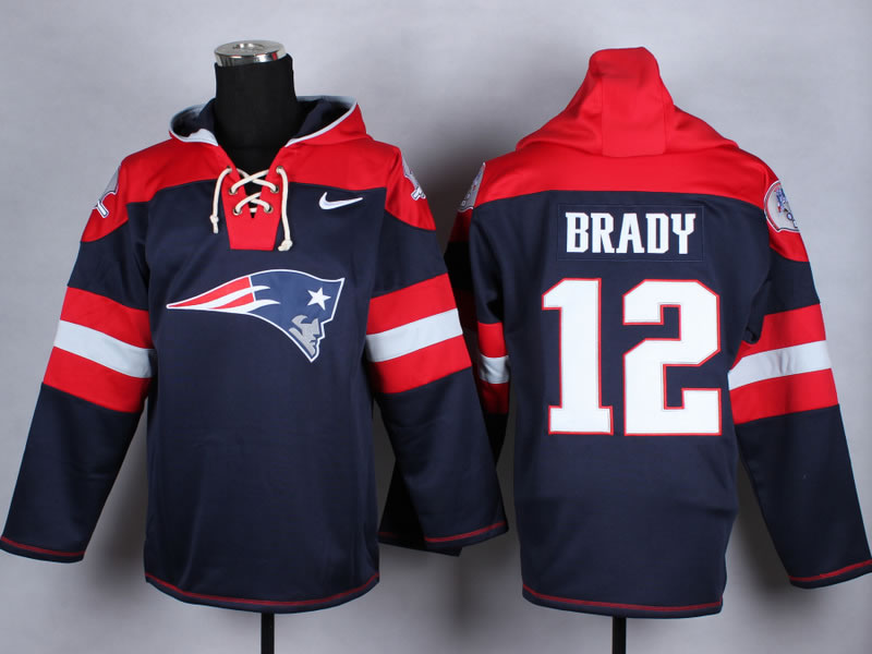 Nike New England Patriots #12 Tom Brady Navy Blue Hoody,We sell and wholesale Nike New England Patriots #12 Tom Brady Navy Blue Hoody on line form chian!