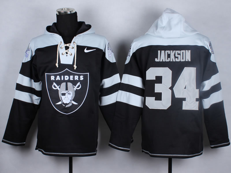 Nike Oakland Raiders #34 Bo Jackson Black Hoody,We sell and wholesale Nike Oakland Raiders #34 Bo Jackson Black Hoody on line form chian!