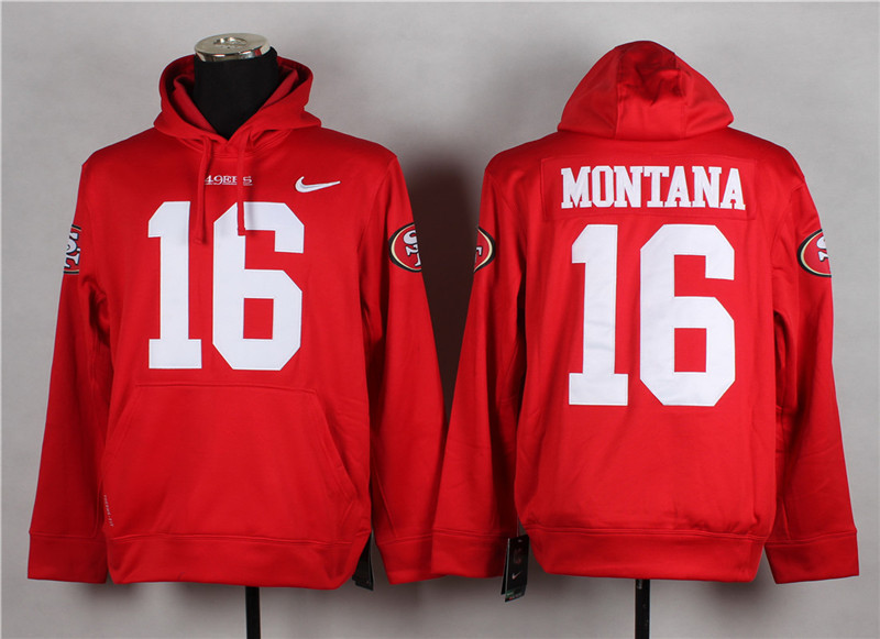 Nike San Francisco 49ers #16 Joe Montana 2014 Pullover Hoodie Red,We sell and wholesale Nike San Francisco 49ers #16 Joe Montana 2014 Pullover Hoodie Red on line form chian!