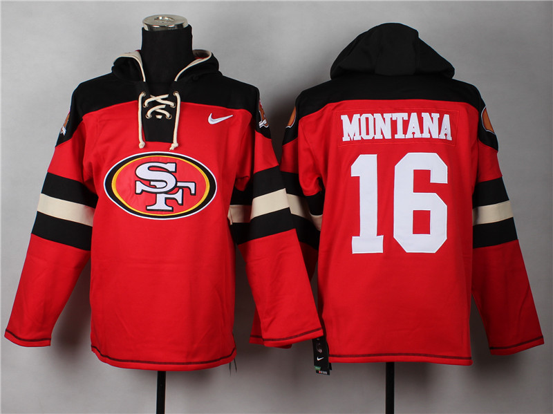 Nike San Francisco 49ers #16 Joe Montana Red Hoody,We sell and wholesale Nike San Francisco 49ers #16 Joe Montana Red Hoody on line form chian!