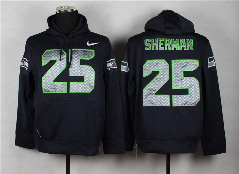 Nike Seattle Seahawks #25 Richard Sherman 2014 Pullover Hoodie Navy Blue,We sell and wholesale Nike Seattle Seahawks #25 Richard Sherman 2014 Pullover Hoodie Navy Blue on line form chian!
