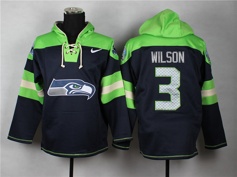 Nike Seattle Seahawks #3 Russell Wilson Navy Blue Hoody,We sell and wholesale Nike Seattle Seahawks #3 Russell Wilson Navy Blue Hoody on line form chian!