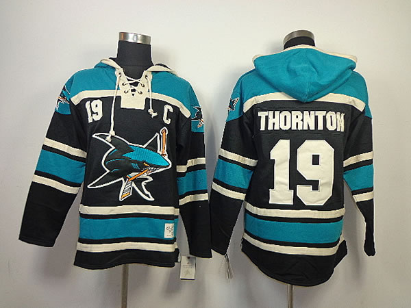 San Jose Sharks #19 Thornton Black With Blue Hoodie,We sell and wholesale San Jose Sharks #19 Thornton Black With Blue Hoodie on line form chian!
