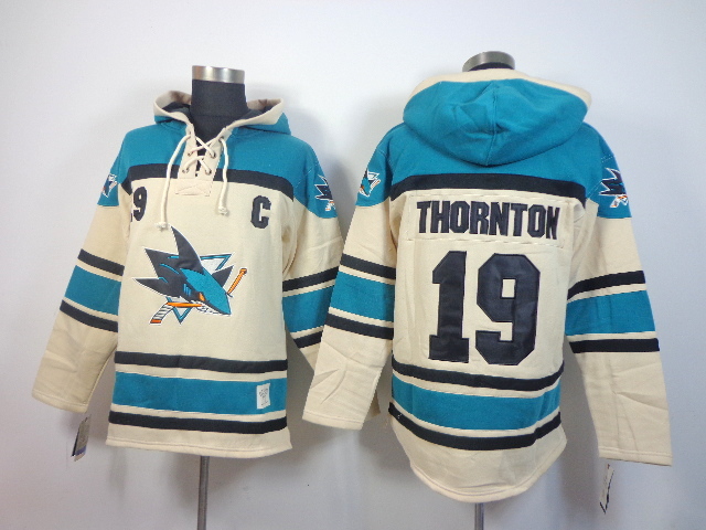 San Jose Sharks #19 Thornton Cream Hoodie,We sell and wholesale San Jose Sharks #19 Thornton Cream Hoodie on line form chian!
