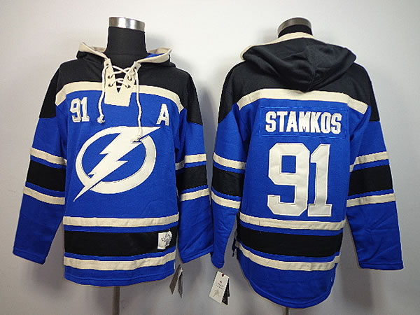 Tampa Bay Lightning #91 Stamkos Blue Hoodie,We sell and wholesale Tampa Bay Lightning #91 Stamkos Blue Hoodie on line form chian!