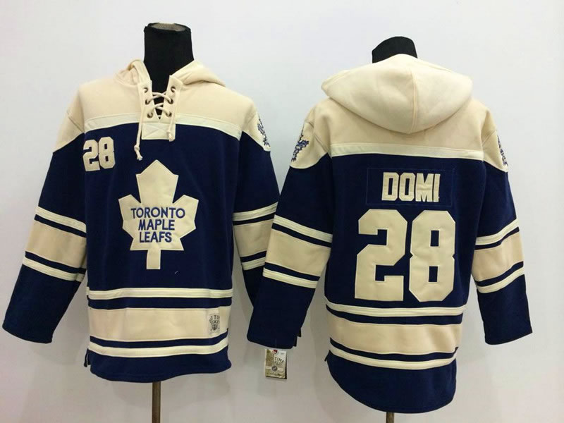 Toronto Maple Leafs #28 Tie Domi Navy Blue Hoodie,We sell and wholesale Toronto Maple Leafs #28 Tie Domi Navy Blue Hoodie on line form chian!