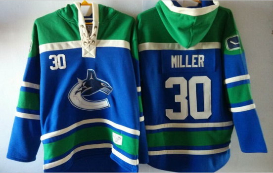 Vancouver Canucks #30 Ryan Miller Blue Hoody,We sell and wholesale Vancouver Canucks #30 Ryan Miller Blue Hoody on line form chian!