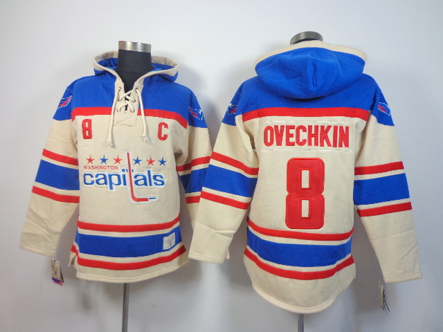 Washington Capitals #8 Alex Ovechkin Cream Hoodie,We sell and wholesale Washington Capitals #8 Alex Ovechkin Cream Hoodie on line form chian!
