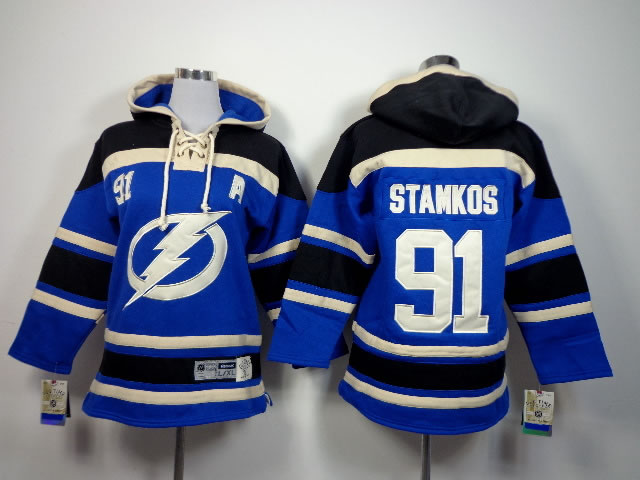 Youth Tampa Bay Lightning #91 Stamkos Blue Hoodie,We sell and wholesale Youth Tampa Bay Lightning #91 Stamkos Blue Hoodie on line form chian!