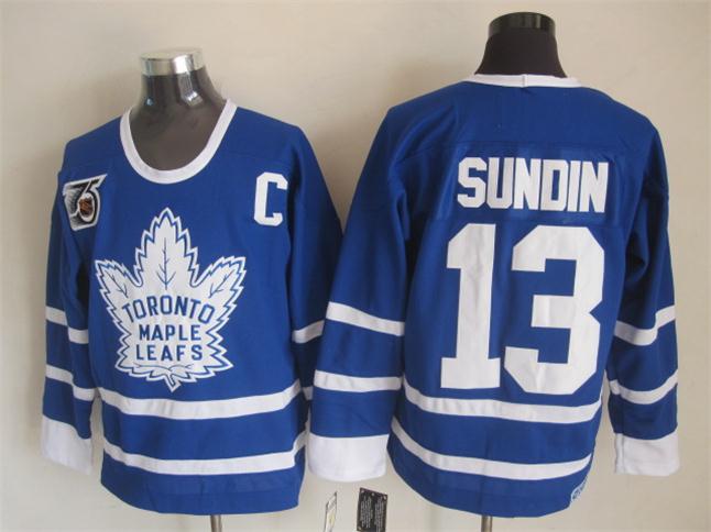Toronto Maple Leafs #13 Mats Sundin Blue 75TH Throwback CCM Jerseys,We sell and wholesale Toronto Maple Leafs #13 Mats Sundin Blue 75TH Throwback CCM Jerseys on line form chian!