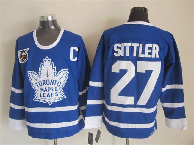 Toronto Maple Leafs #27 Darryl Sittler Blue 75TH Throwback CCM Jerseys,We sell and wholesale Toronto Maple Leafs #27 Darryl Sittler Blue 75TH Throwback CCM Jerseys on line form chian!