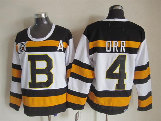Boston Bruins #4 Bobby Orr White 75TH Throwback CCM Jerseys,We sell and wholesale Boston Bruins #4 Bobby Orr White 75TH Throwback CCM Jerseys on line form chian!