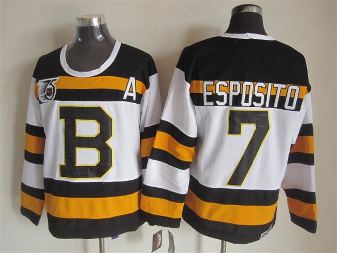 Boston Bruins #7 Phil Esposito White 75TH Throwback CCM Jerseys,We sell and wholesale Boston Bruins #7 Phil Esposito White 75TH Throwback CCM Jerseys on line form chian!