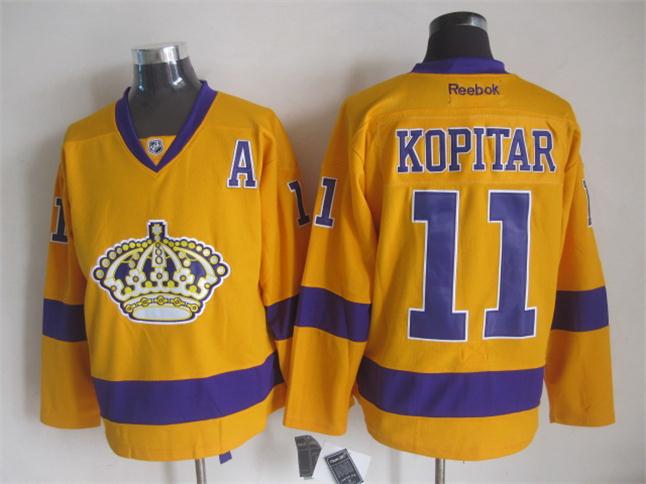 Los Angeles Kings #11 Anze Kopitar Yellow Throwback CCM Jerseys,We sell and wholesale Los Angeles Kings #11 Anze Kopitar Yellow Throwback CCM Jerseys on line form chian!