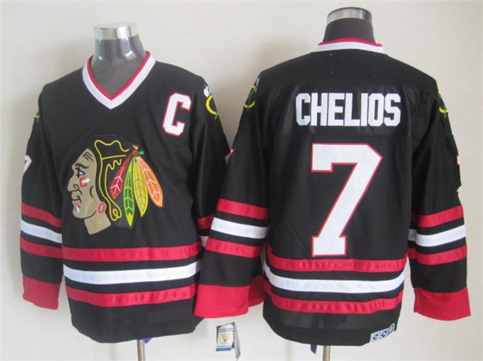 Chicago Blackhawks #7 Chris Chelios Black Throwback CCM Jerseys,We sell and wholesale Chicago Blackhawks #7 Chris Chelios Black Throwback CCM Jerseys on line form chian!