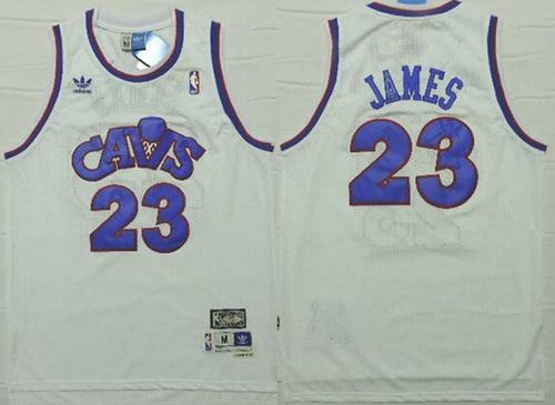 Cleveland Cavaliers #23 LeBron James CavFanatic White With Blue Swingman Throwback Jerseys,We sell and wholesale Cleveland Cavaliers #23 LeBron James CavFanatic White With Blue Swingman Throwback Jerseys on line form chian!