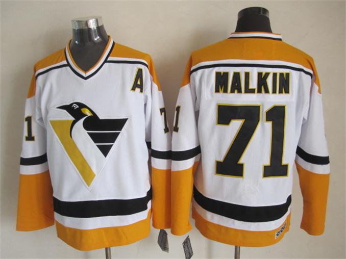 Pittsburgh Penguins #71 Evgeni Malkin White With Yellow Throwback CCM Jerseys,We sell and wholesale Pittsburgh Penguins #71 Evgeni Malkin White With Yellow Throwback CCM Jerseys on line form chian!