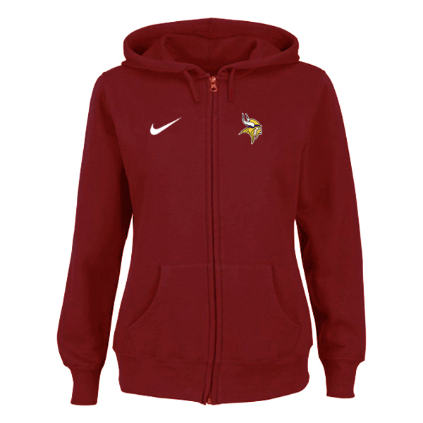 Women Minnesota Vikings Tailgater Full Zip Hoodie - Red,We sell and wholesale Women Minnesota Vikings Tailgater Full Zip Hoodie - Red on line form chian!