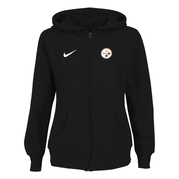Women Pittsburgh Steelers Tailgater Full Zip Hoodie - Black,We sell and wholesale Women Pittsburgh Steelers Tailgater Full Zip Hoodie - Black on line form chian!
