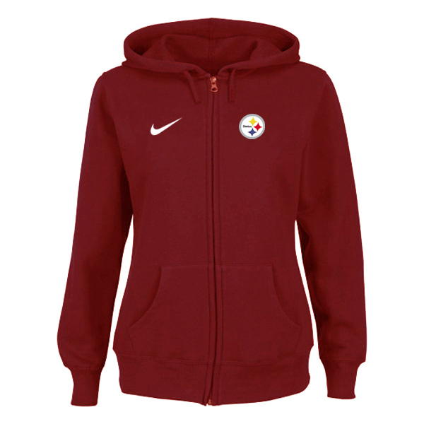Women Pittsburgh Steelers Tailgater Full Zip Hoodie - Red,We sell and wholesale Women Pittsburgh Steelers Tailgater Full Zip Hoodie - Red on line form chian!