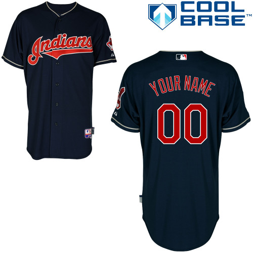 Customized Cleveland Indians MLB Jersey-Men's Stitched Alternate Dark Blue Cool Base Baseball Jersey,We sell and wholesale Customized Cleveland Indians MLB Jersey-Men's Stitched Alternate Dark Blue Cool Base Baseball Jersey on line form chian!