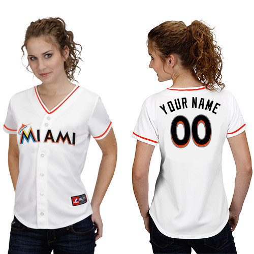 Customized Miami Marlins Baseball Jersey-Women's Stitched Home White Cool Base MLB Jersey,We sell and wholesale Customized Miami Marlins Baseball Jersey-Women's Stitched Home White Cool Base MLB Jersey on line form chian!