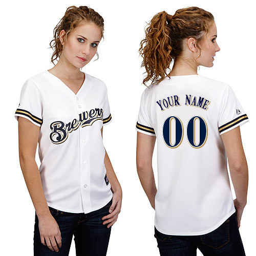 Customized Milwaukee Brewers Baseball Jersey-Women's Stitched Home White Cool Base MLB Jersey,We sell and wholesale Customized Milwaukee Brewers Baseball Jersey-Women's Stitched Home White Cool Base MLB Jersey on line form chian!