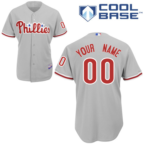 Customized Philadelphia Phillies MLB Jersey-Men's Stitched Road Gray Cool Base Baseball Jersey,We sell and wholesale Customized Philadelphia Phillies MLB Jersey-Men's Stitched Road Gray Cool Base Baseball Jersey on line form chian!