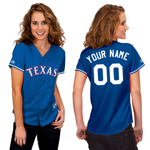 Customized Texas Rangers Baseball Jersey-Women's Stitched 2014 Alternate Blue MLB Jersey,We sell and wholesale Customized Texas Rangers Baseball Jersey-Women's Stitched 2014 Alternate Blue MLB Jersey on line form chian!