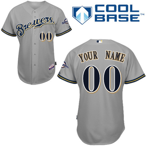 Customized Youth MLB Jersey-Milwaukee Brewers Stitched Road Gray Cool Base Baseball Jersey,We sell and wholesale Customized Youth MLB Jersey-Milwaukee Brewers Stitched Road Gray Cool Base Baseball Jersey on line form chian!