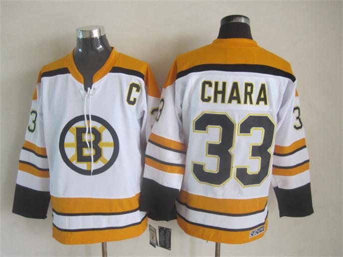 Boston Bruins #33 Zdeno Chara White-Yellow CCM Throwback Jerseys,We sell and wholesale Boston Bruins #33 Zdeno Chara White-Yellow CCM Throwback Jerseys on line form chian!