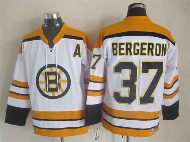 Boston Bruins #37 Patrice Bergeron White-Yellow CCM Throwback Jerseys,We sell and wholesale Boston Bruins #37 Patrice Bergeron White-Yellow CCM Throwback Jerseys on line form chian!