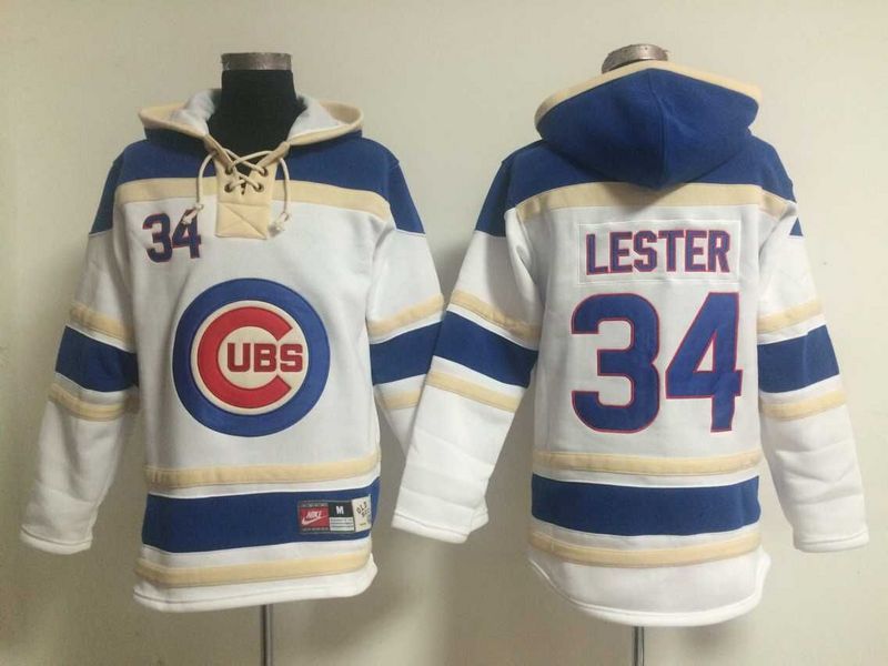 Chicago Cubs #34 Jon Lester White Hoodie,We sell and wholesale Chicago Cubs #34 Jon Lester White Hoodie on line form chian!