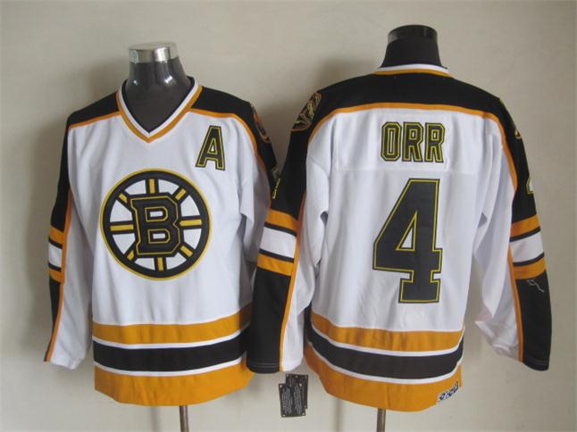 Boston Bruins #4 Bobby Orr White CCM Throwback Jerseys,We sell and wholesale Boston Bruins #4 Bobby Orr White CCM Throwback Jerseys on line form chian!