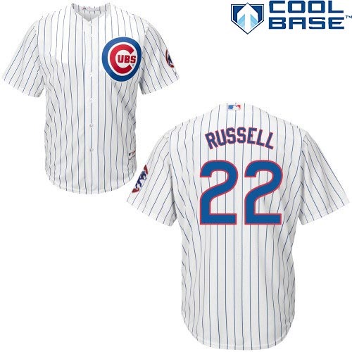 Chicago Cubs #22 Russell White Pinstripe Cool Base Jersey,We sell and wholesale Chicago Cubs #22 Russell White Pinstripe Cool Base Jersey on line form chian!