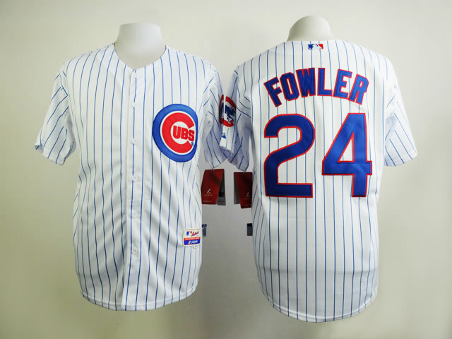 Chicago Cubs #24 Fowler White Pinstripe Jersey,We sell and wholesale Chicago Cubs #24 Fowler White Pinstripe Jersey on line form chian!