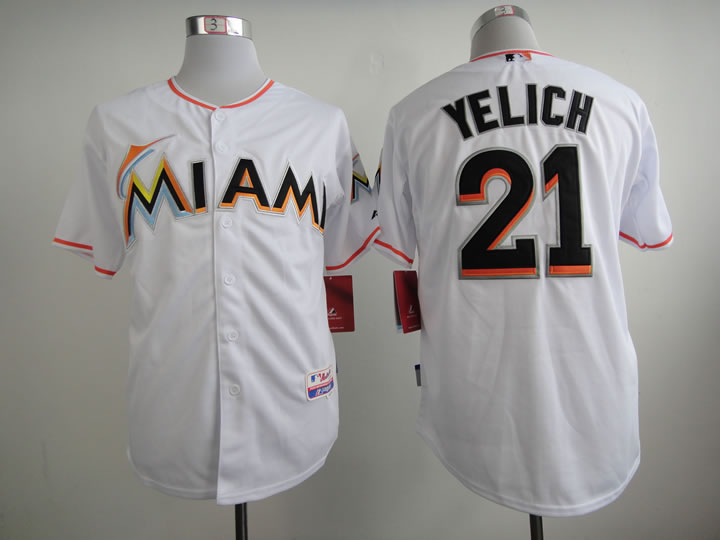 Miami Marlins #21 Yelich White Cool Base Jersey,We sell and wholesale Miami Marlins #21 Yelich White Cool Base Jersey on line form chian!