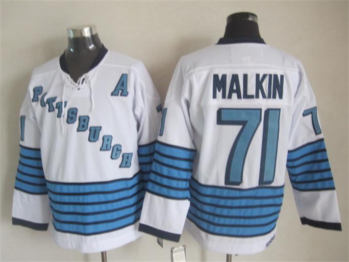 Pittsburgh Penguins #71 Evgeni Malkin White-Blue CCM Throwback Jerseys,We sell and wholesale Pittsburgh Penguins #71 Evgeni Malkin White-Blue CCM Throwback Jerseys on line form chian!