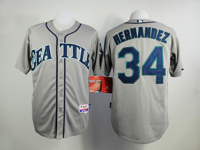Seattle Mariners #34 Felix Hernandez Gray Cool Base Jersey,We sell and wholesale Seattle Mariners #34 Felix Hernandez Gray Cool Base Jersey on line form chian!