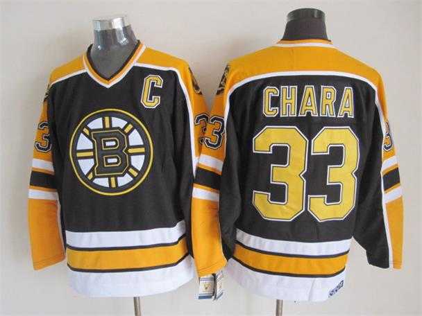 Boston Bruins #33 Zdeno Chara Black-Yellow CCM Throwback Jerseys,We sell and wholesale Boston Bruins #33 Zdeno Chara Black-Yellow CCM Throwback Jerseys on line form chian!