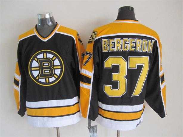 Boston Bruins #37 Patrice Bergeron Black-Yellow CCM Throwback Jerseys,We sell and wholesale Boston Bruins #37 Patrice Bergeron Black-Yellow CCM Throwback Jerseys on line form chian!