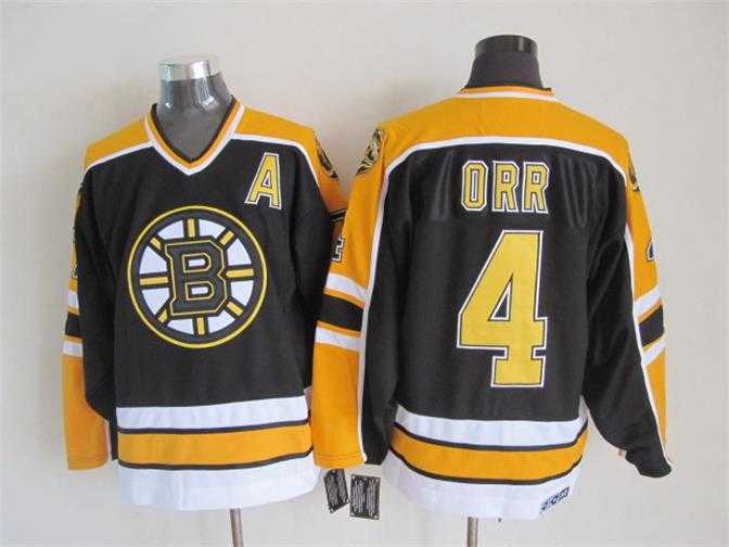 Boston Bruins #4 Bobby Orr Black-Yellow CCM Throwback Jerseys,We sell and wholesale Boston Bruins #4 Bobby Orr Black-Yellow CCM Throwback Jerseys on line form chian!