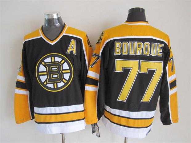 Boston Bruins #77 Ray Bourque Black-Yellow CCM Throwback Jerseys,We sell and wholesale Boston Bruins #77 Ray Bourque Black-Yellow CCM Throwback Jerseys on line form chian!