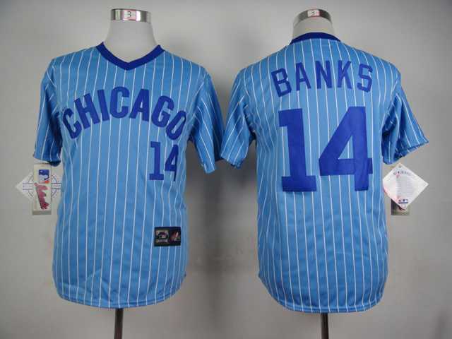 Chicago Cubs #14 Ernie Banks Blue Pinstripe Throwback Pullover Jerseys,We sell and wholesale Chicago Cubs #14 Ernie Banks Blue Pinstripe Throwback Pullover Jerseys on line form chian!