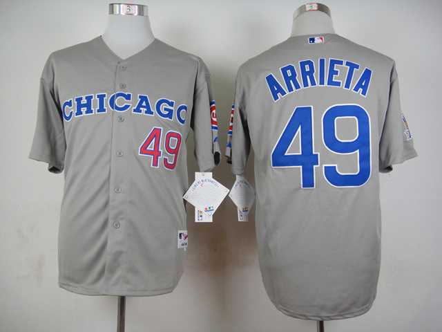 Chicago Cubs #49 Jake Arrieta Gray 1990 Throwback Jerseys,We sell and wholesale Chicago Cubs #49 Jake Arrieta Gray 1990 Throwback Jerseys on line form chian!