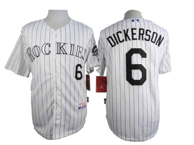 Colorado Rockies #6 Corey Dickerson White Pinstripe Cool Base Jerseys,We sell and wholesale Colorado Rockies #6 Corey Dickerson White Pinstripe Cool Base Jerseys on line form chian!