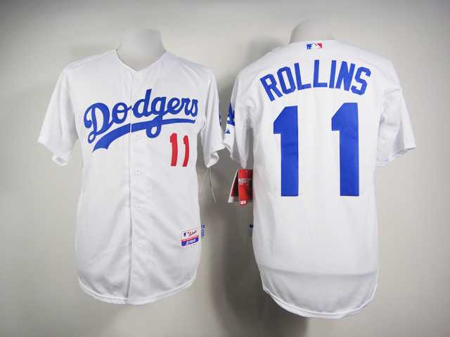 Los Angeles Dodgers #11 Jimmy Rollins White Cool Base Jerseys,We sell and wholesale Los Angeles Dodgers #11 Jimmy Rollins White Cool Base Jerseys on line form chian!