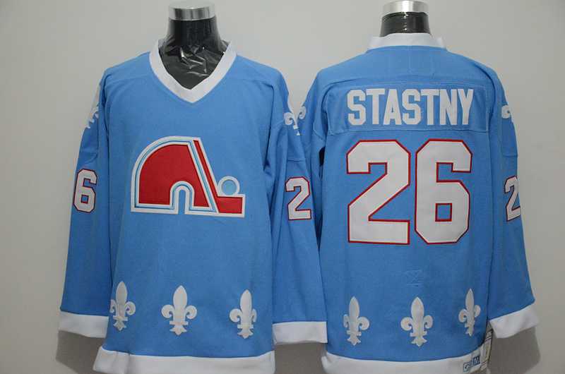 Quebec Nordiques #26 Stastny Light Blue CCM Throwback Jerseys,We sell and wholesale Quebec Nordiques #26 Stastny Light Blue CCM Throwback Jerseys on line form chian!