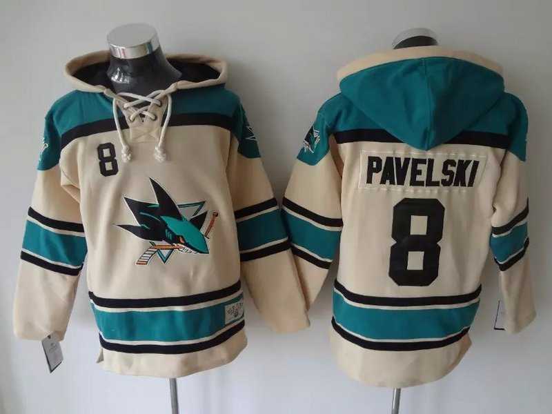 San Jose Sharks #8 Joe Pavelski Cream Hoodie,We sell and wholesale San Jose Sharks #8 Joe Pavelski Cream Hoodie on line form chian!