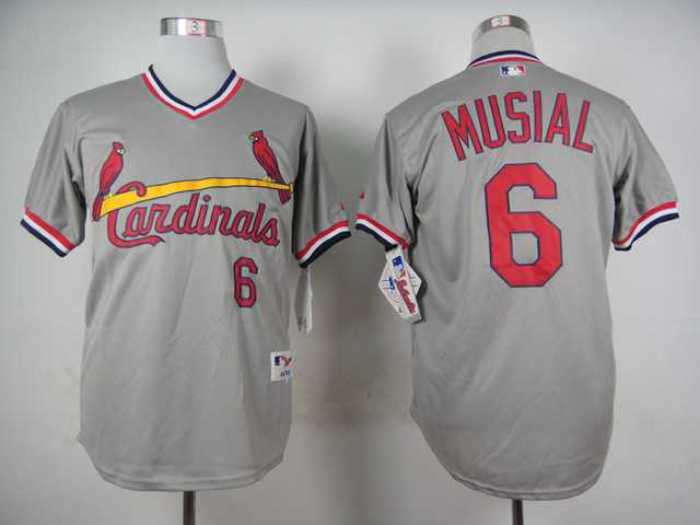 St. Louis Cardinals #6 Stan Musial Gray 1978 Throwback Pullover Jerseys,We sell and wholesale St. Louis Cardinals #6 Stan Musial Gray 1978 Throwback Pullover Jerseys on line form chian!